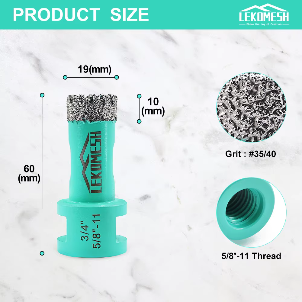 LEKOMESH 1pc foret à carrelage brasé scie cloche dentelée pour porcelaine céramique granit marbre pi