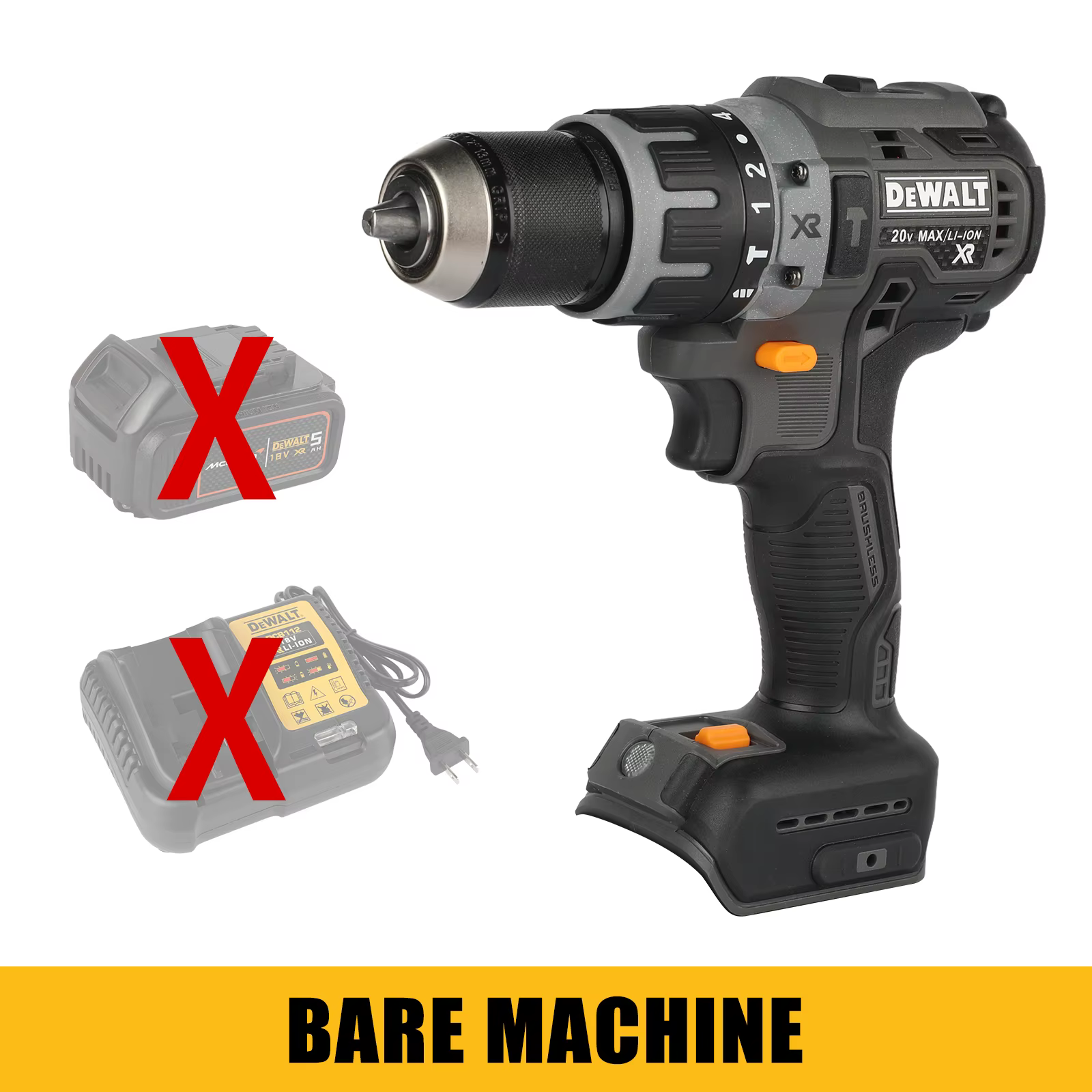 Perceuse sans fil DEWALT DCD85M 20V, couple de 90 Nm, vitesse variable 0-650/2000 tr/min, pour chant
