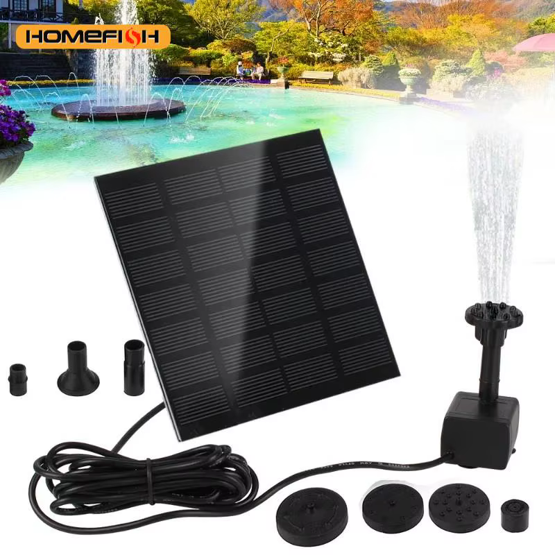 Mini pompe de fontaine solaire 1.2W, Kit de panneau d'alimentation, pompe à eau à panneau solaire po
