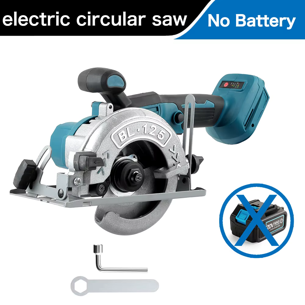 Makita-Scie circulaire électrique sans fil sans balais, machine à couper le bois réglable, détermine