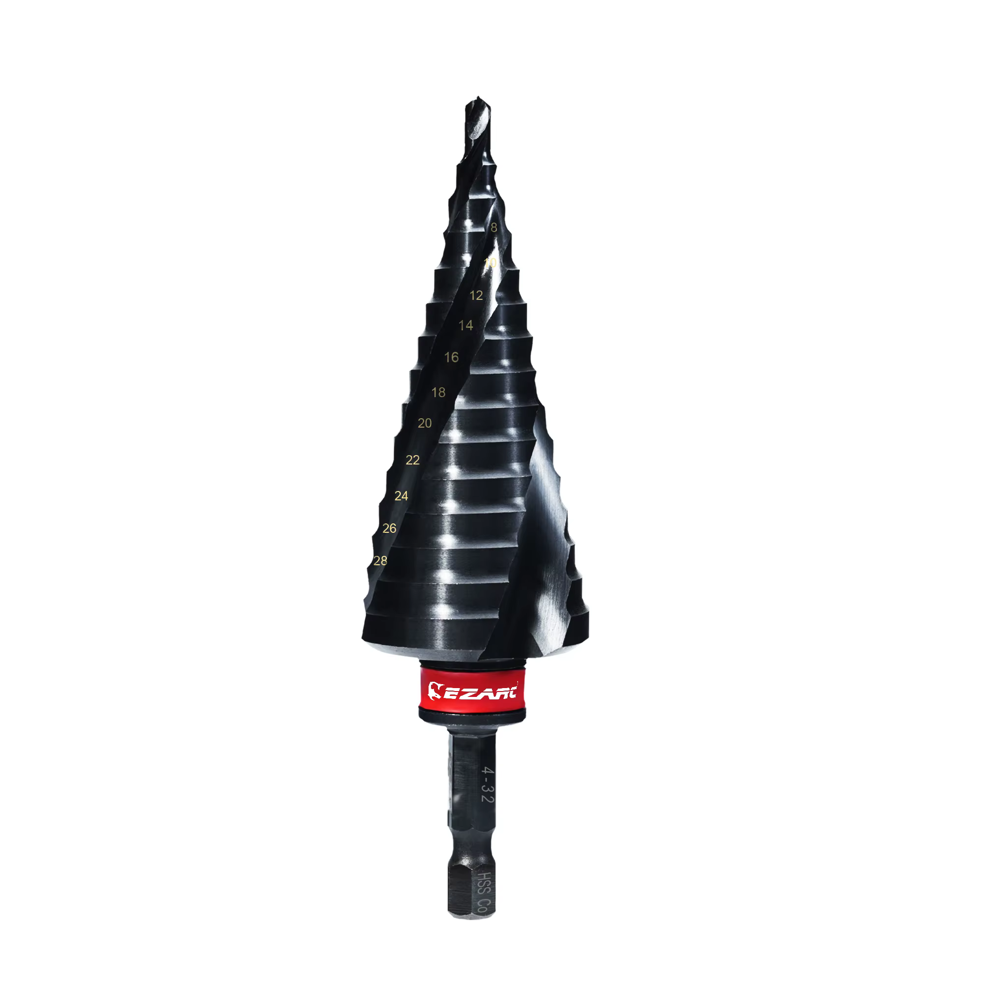 Foret étagé EZARC pour métal, 1 pièce, 4-32 mm, M35, à cannelure spirale, Unibit, 15 étapes, foret c