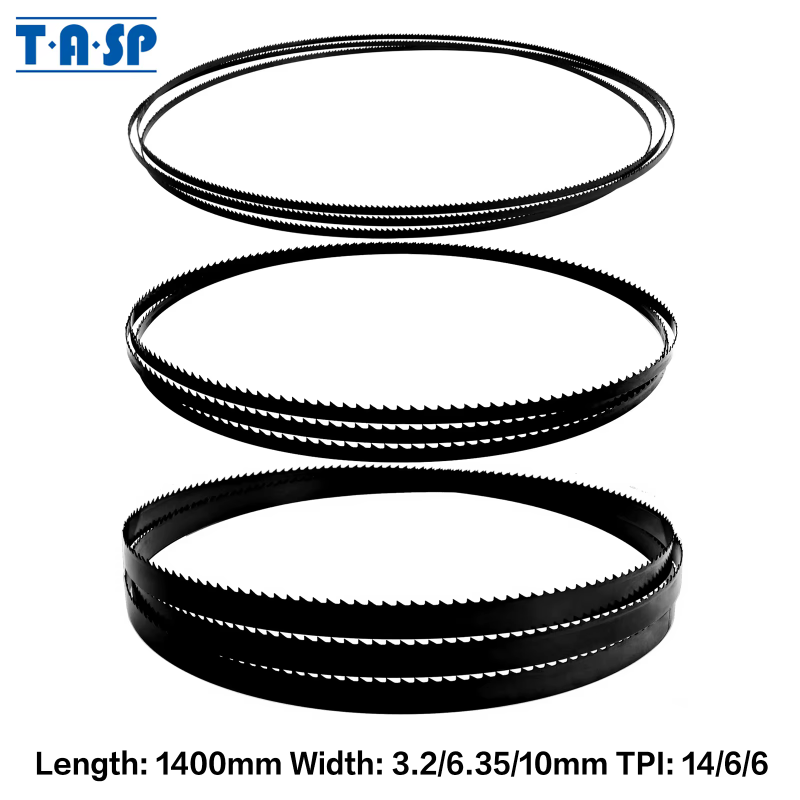 TASP Lot de 3 lames de scie à ruban de 1400 mm 6TPI 14TPI pour Draper Scheppach Einhell TH-SB200 Sch