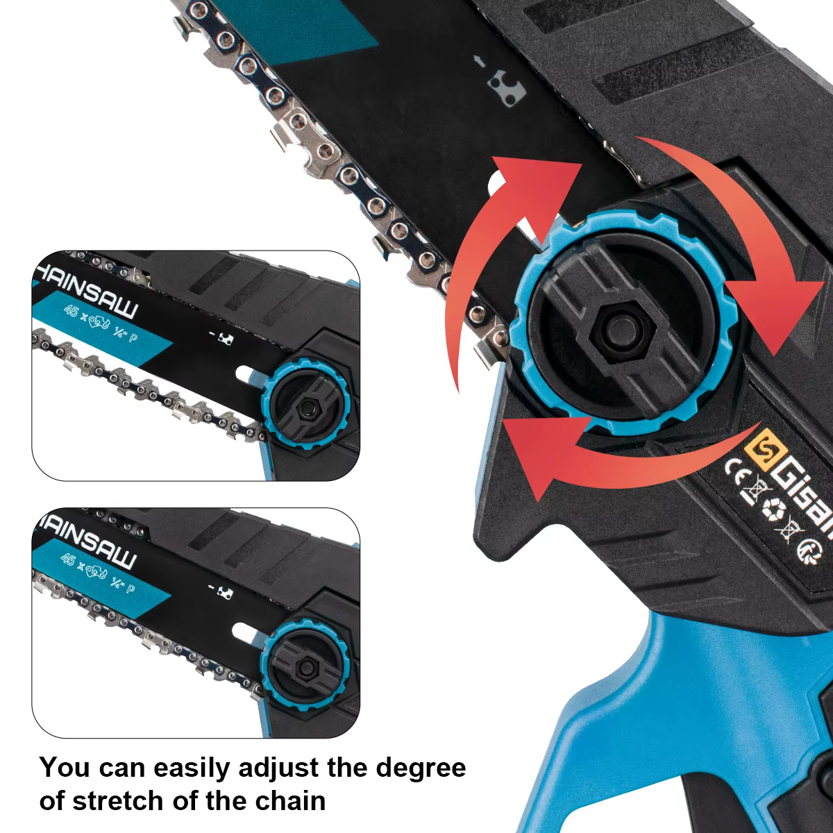 Gismo 8 pouces tronçonneuse électrique sans brosse scie électrique sans fil travail du bois jardin t