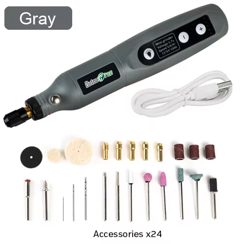 Mini perceuse électrique USB sans fil avec lumière LED, outil distant sans fil, ensemble d'accessoir