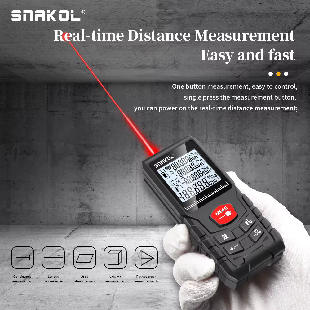Snakol-Distancemètre laser professionnel, télémètre, ruban à mesurer numérique, règle, outils de tes