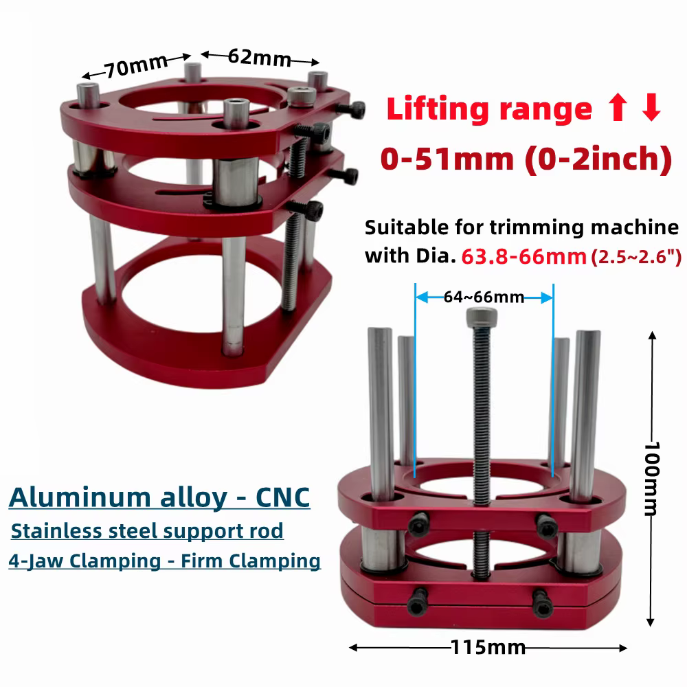 Artificiel évateur de routeur pour moteurs de diamètre 65mm, table de toupie de travail de calcul, p
