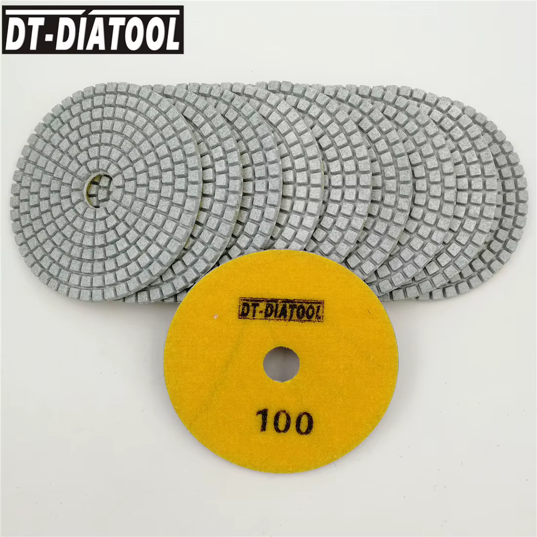 Tampon de polissage diamant DT-DIATOOL, 10 pièces, 100mm, pour Machine à polir les sols, disques de
