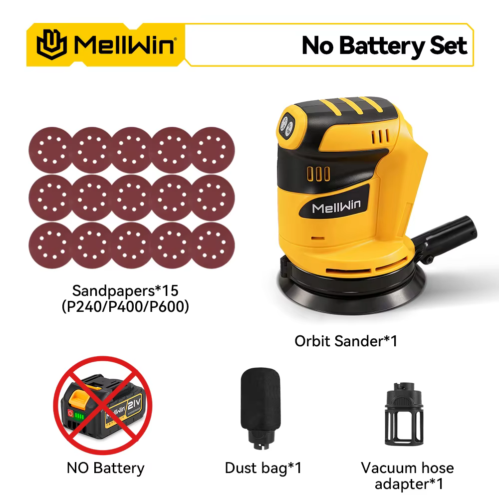 MELLWIN ponceuse électrique sans fil 3 vitesses réglable ponçage orbital Machine de polissage outil