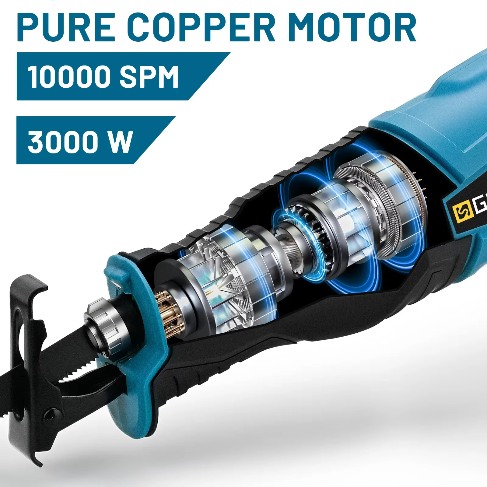 Gismis 3000W 10000SPM scie alternative électrique tronçonneuse électrique scie sabre outil sans fil 