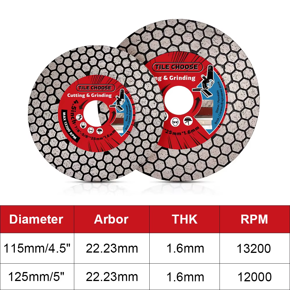 Lame de diamant D115mm/125mm, disque de coupe en diamant pour carreaux de céramique, porcelaine, mar
