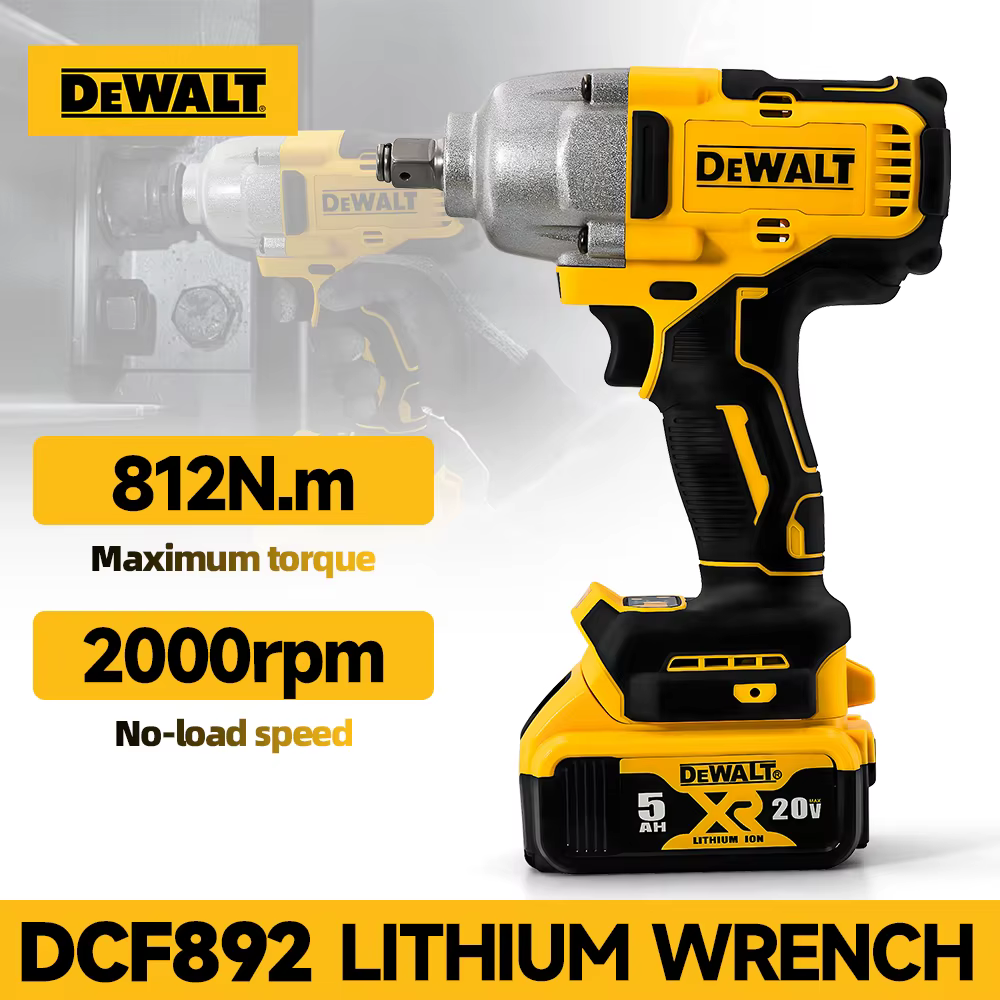 Dewalt DCF892 clé à chocs sans fil sans brosse à couple élevé 20V batterie outil électrique 812N.m c