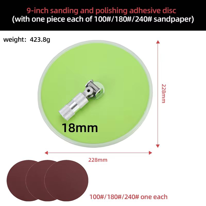 Disques de ponçage de 9 pouces, meuleuse manuelle de 230 mm, plaquettes de ponçage manuelles avec pa