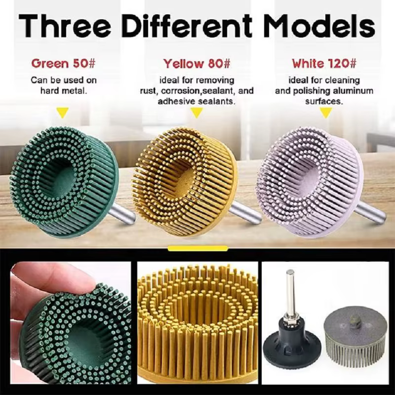 Disque à poils de 2 ou 3 pouces, grain assorti, brosse d'élimination Abrasive, roue de polissage pou