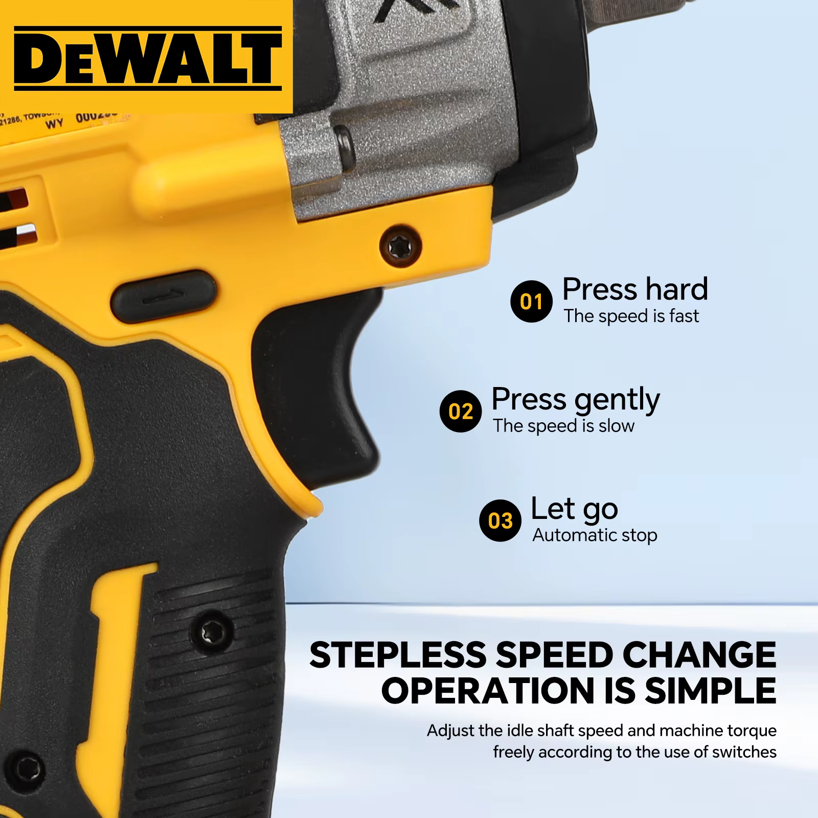 Clé à chocs sans fil DEWALT DCF922 610 Nm à couple élevé 20 V sans balais pour l'entretien automobil