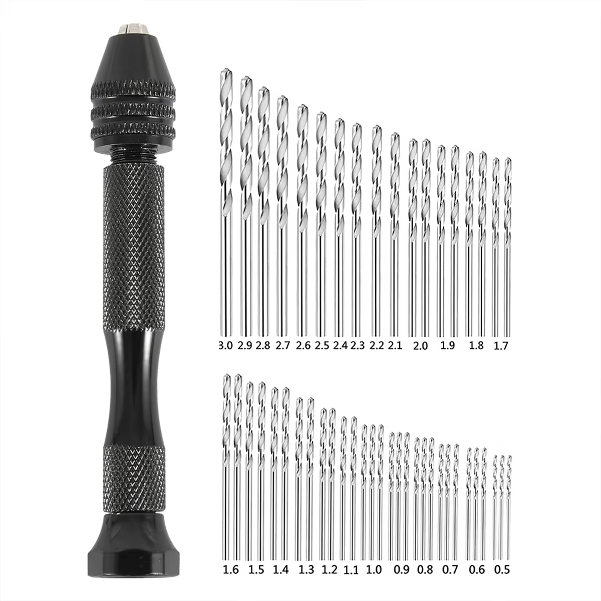 49 Mini pièces étau à broche de précision perceuse de loisir avec modèle de forets à main torsadés e