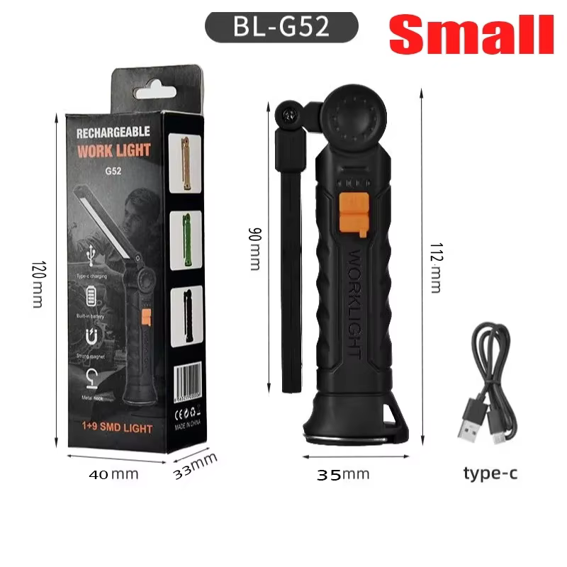 Lampe de travail pliante multifonctionnelle, lampe de Camping Portable, lampe de poche Rechargeable 