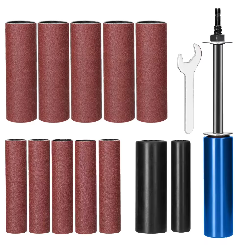 Kit de ponçage à tambour pour perceuse, accessoire compact pour perceuse électrique, outil de débavu
