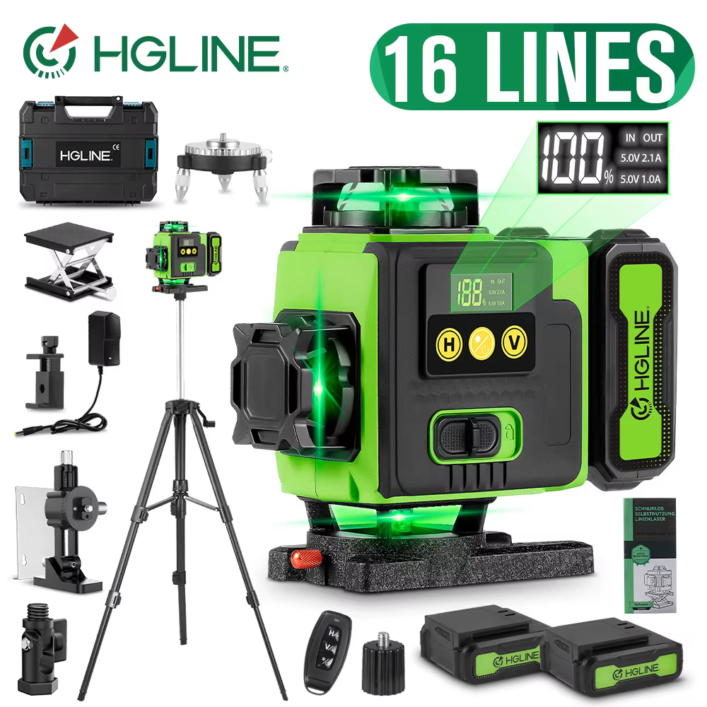 HGLINE 16 lignes niveau Laser APP télécommande niveaux horizontaux verticaux affichage de puissance 