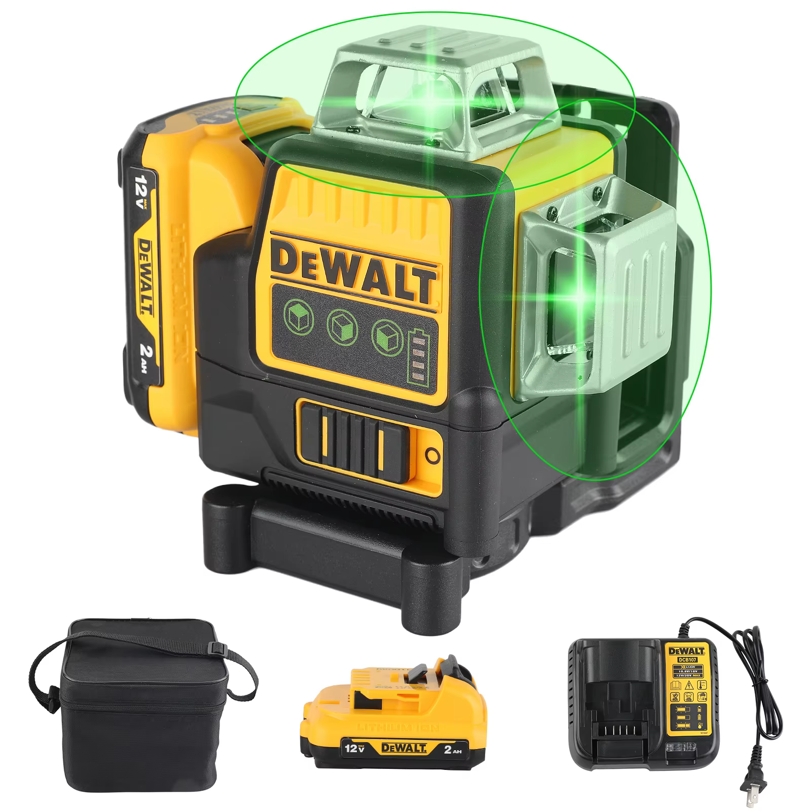 Niveau laser vert à batterie au lithium DEWALT DW089LG 2026 |   12 lignes, 3 côtés, 360 °   Horizont