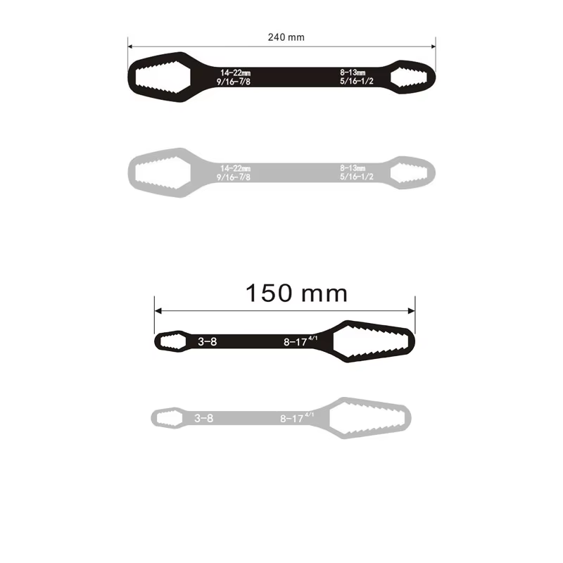 Clé Torx universelle 3-17mm 8-22mm, planche de clé multifonction réglable, clé Torx polyvalente à Do