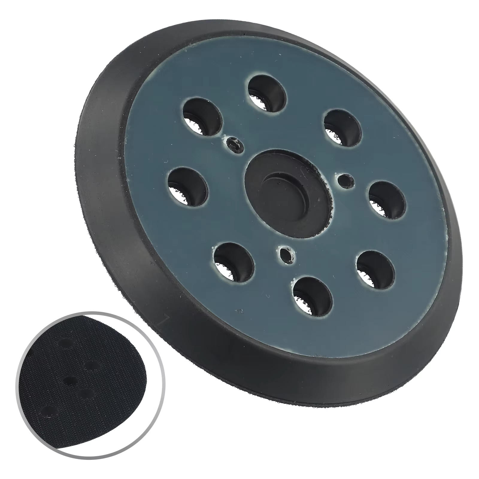 Tampon de ponceuse orbitale électrique, 125mm, 5 pouces, 8 trous, support rond à crochet et boucle p
