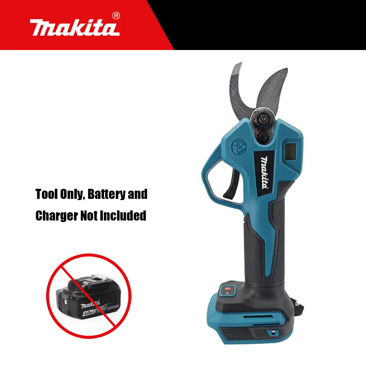 Sécateur électrique sans fil Makita, 4 vitesses, cisailles à arbustes portatives, outil de coupe de 