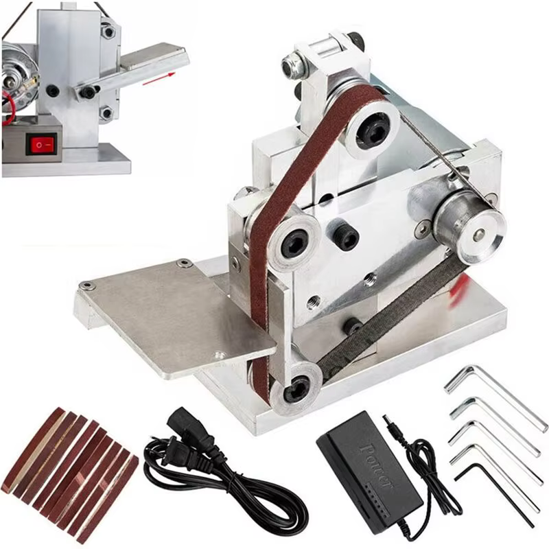 Mini ponceuse à bande A69EDIY avec 10 bandes abrasives, affûteur de couteaux Knifeapex, ponceuse à b