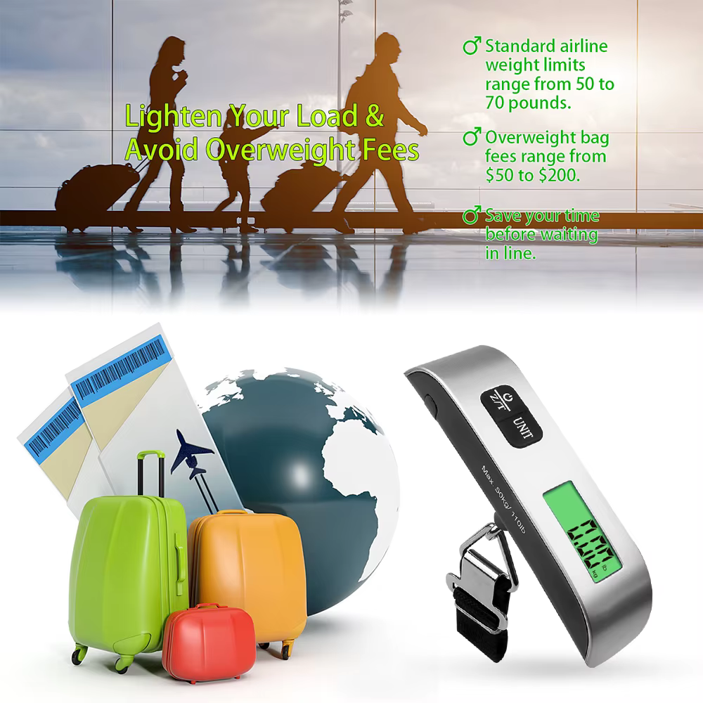 50kg x 10g Balance numérique Portable LCD affichage Mini Balance suspendue électronique bagages vali