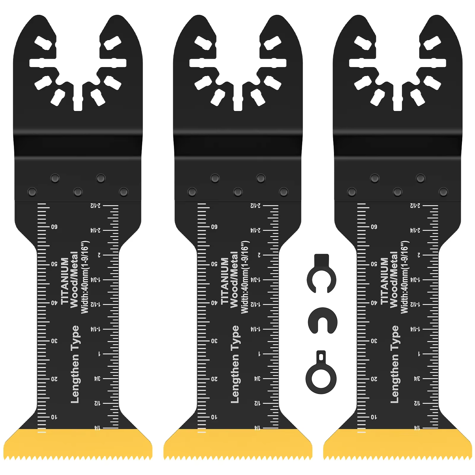 Lames de scie oscillante multifonctionnelles, 3 pièces, lames de scie oscillante extra-longues en ti