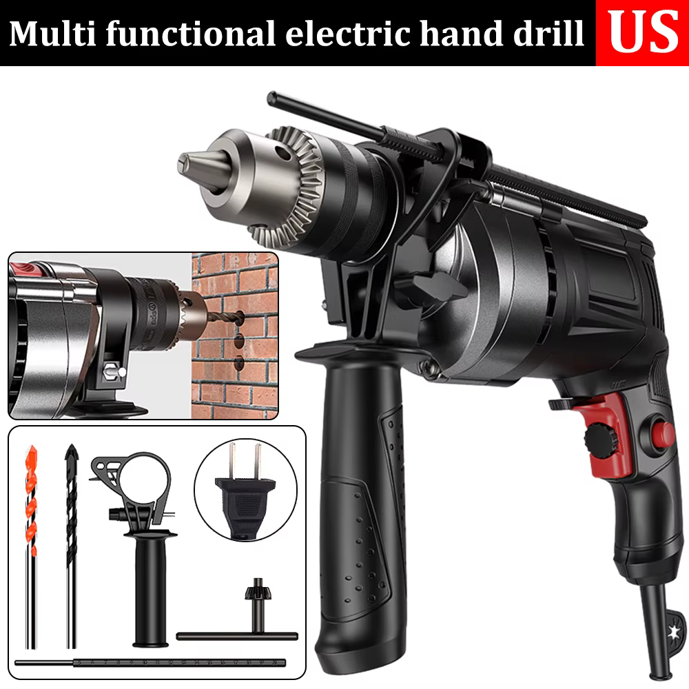 Perceuse électrique multifonction, prise ue/US AC 110V/220V, perceuse à percussion puissante, martea