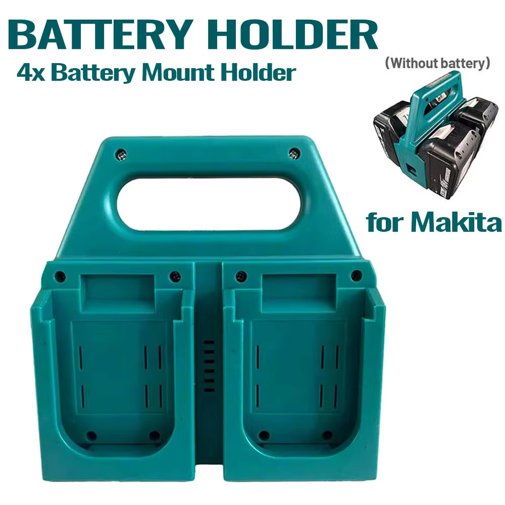 Boîtier de rangement de batterie durable à 4 emplacements, compatible avec les outils au lithium-ion