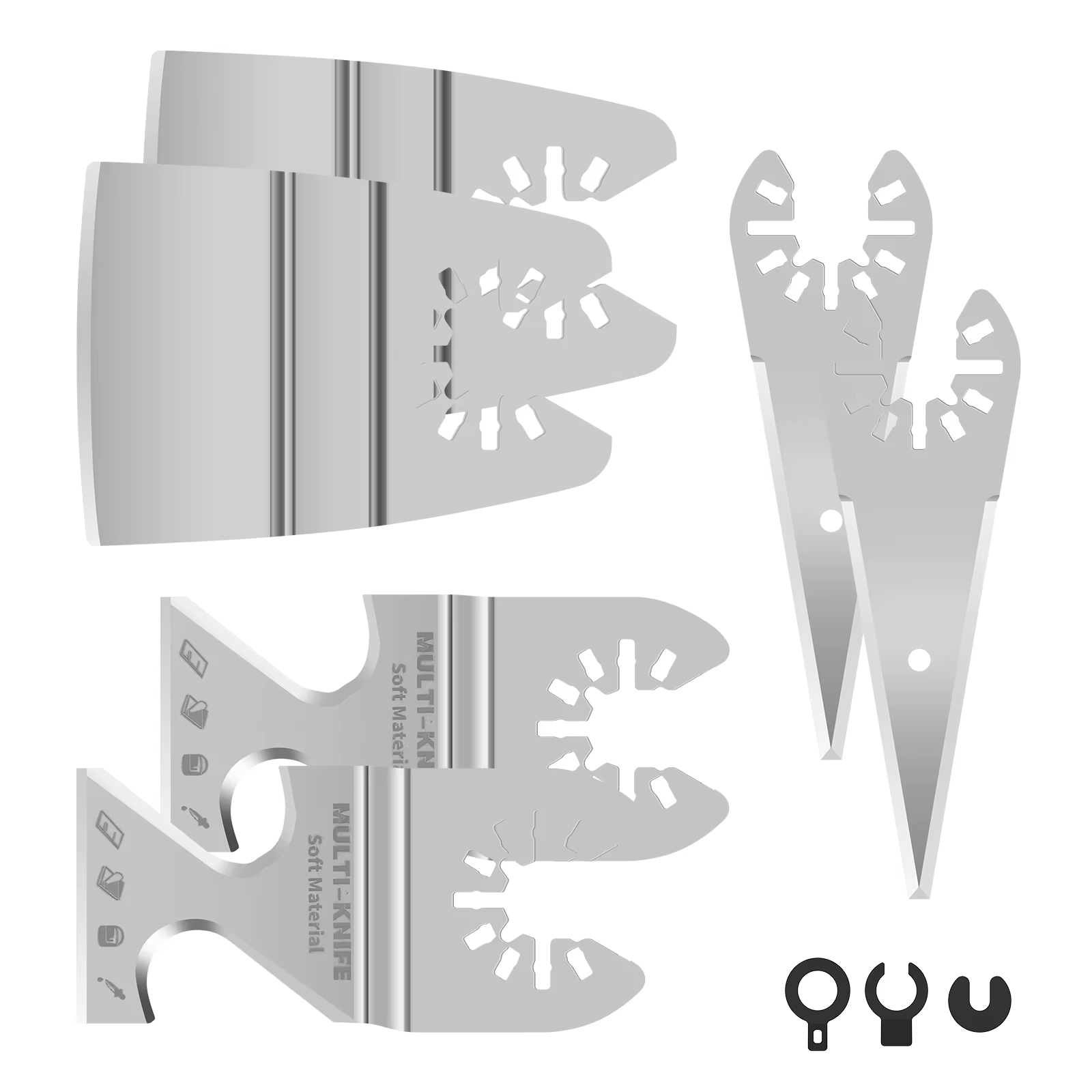 Lame de scie oscillante multi-outils, grattoir à 3 côtés, couteau à crochet pour carreaux de toit, c