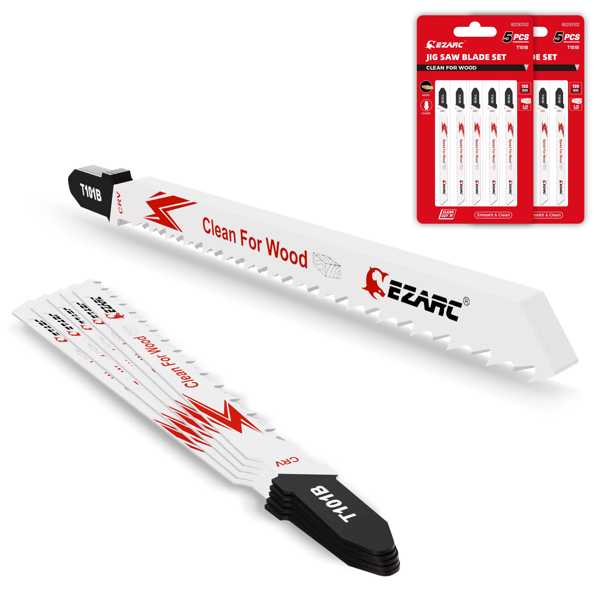 EZARC lame de scie sauteuse pour coupe propre du bois 10 pièces lames de scie sauteuse CRV assorties