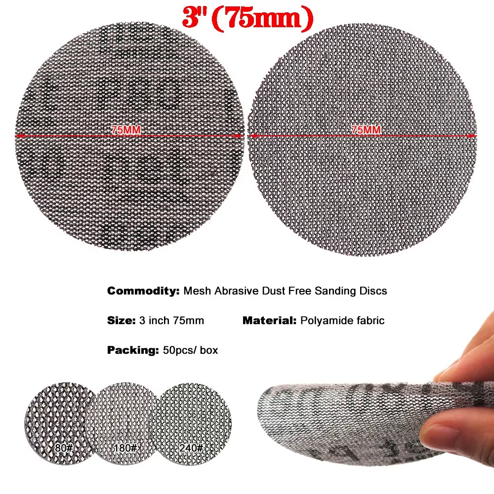 3/4/5/6 pouces Mirka Autonet crochet et boucle disques abrasifs sans poussière papier de verre disqu