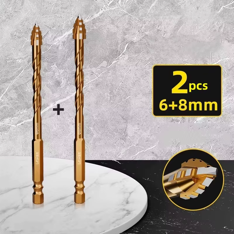 Foret en dents de scie à quatre tranchants amélioré, outils de menuiserie professionnels pour verre,