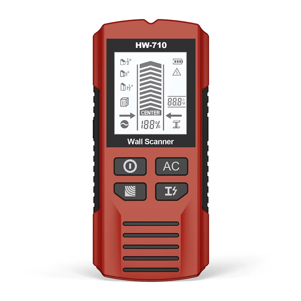 Détecteur de métaux mural portatif 6-en-1 HW-710, détecteur de métaux portable avec écran LCD numéri