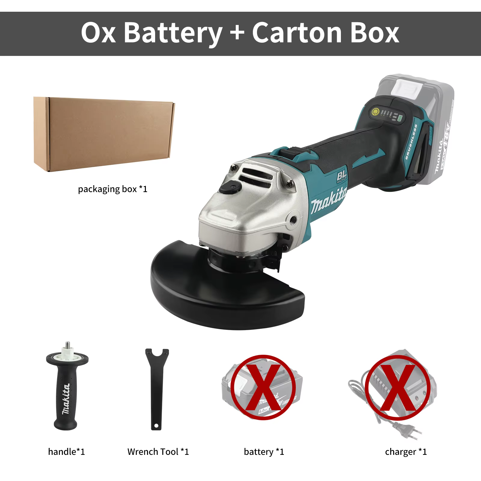 Meuleuse d'angle sans fil Makita DGA404 18V 125mm 8500 tr/min avec poignée anti-vibration, outil de 