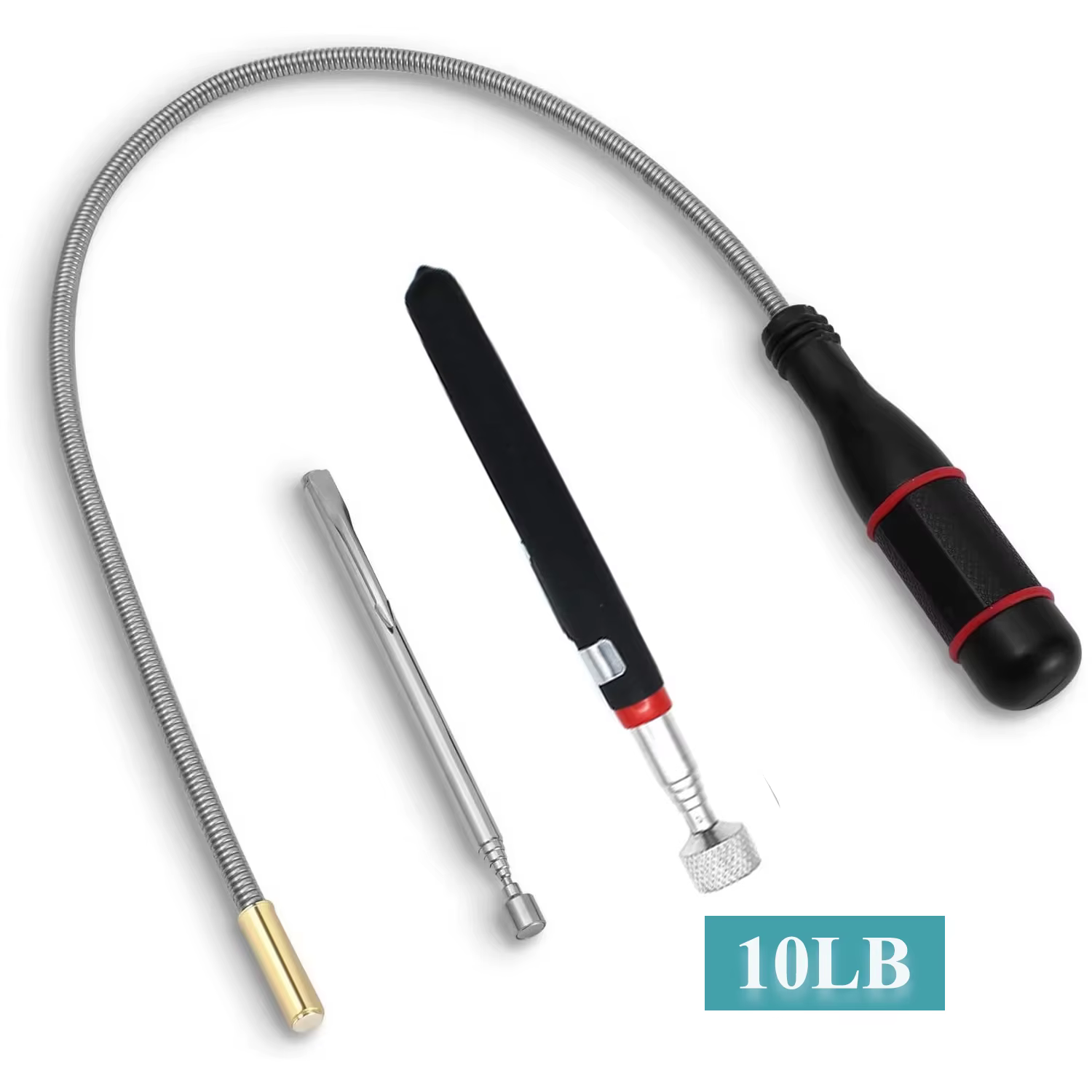 Ensemble de 3 outils de ramassage magnétiques télescopiques flexibles longs pour la réparation autom
