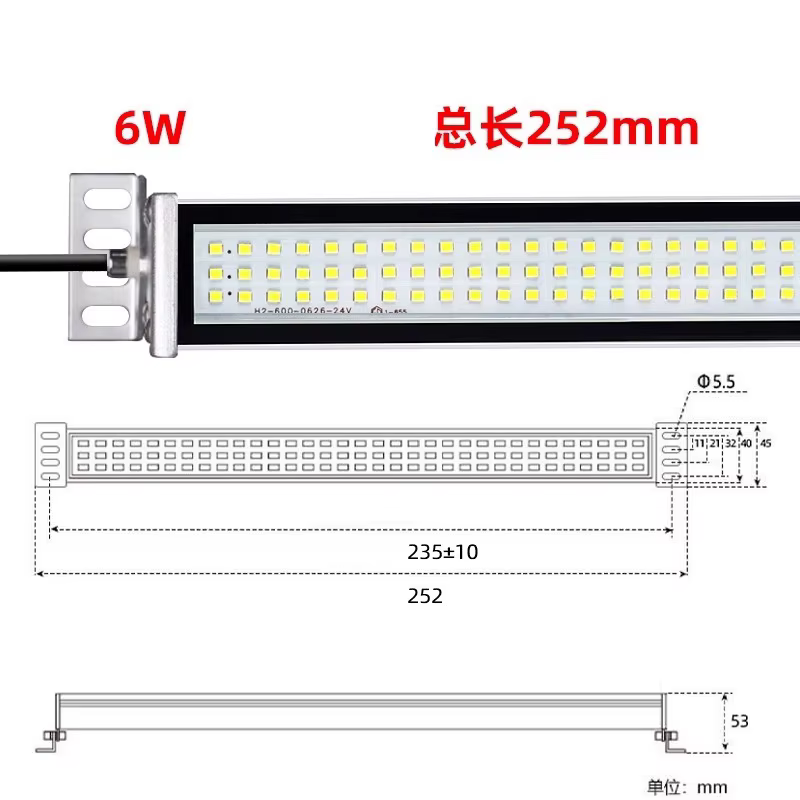 Lampe de travail LED pour Machine-outil, éclairage de tour CNC 220V en alliage d'aluminium IP67, éta