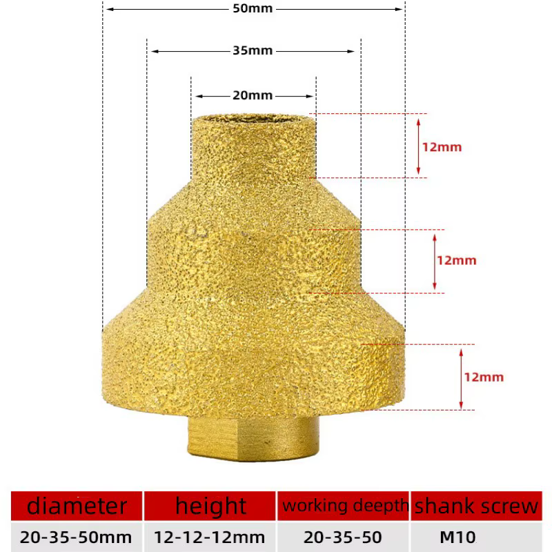 M10 diamant chanfrein routeur Bits trou scie fraisage carrelage coupe marbre béton alésoir maçonneri