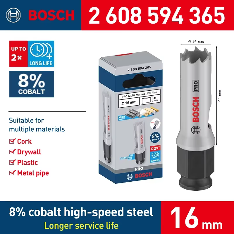 Lames de scie cloche bi-métal Bosch, alliage de cobalt à 8 %, conception à dents progressives, foret