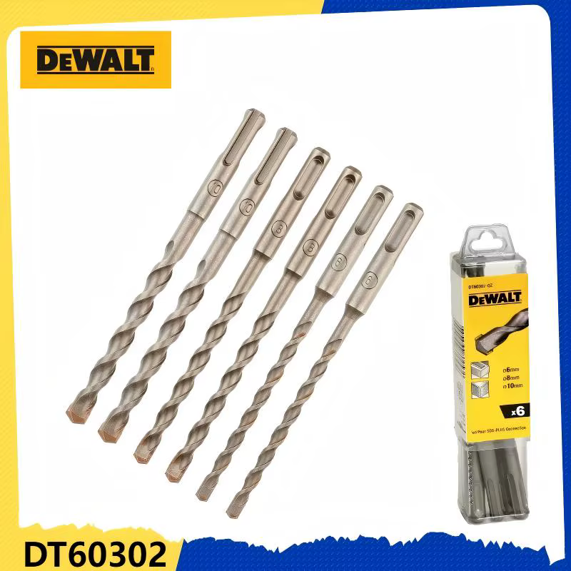 DEWALT DT60302 SDS Plus Forets Ensemble de 6 pièces (6/8/10 mm) - Antidérapant, compatible avec mart