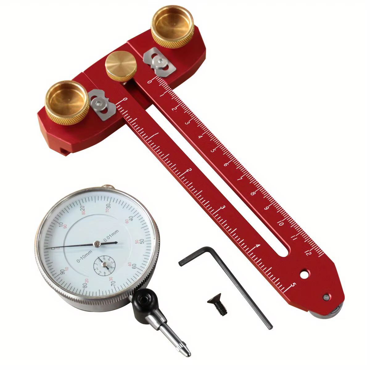 Kit de base de scie à table avec indicateur à cadran de précision pour l'alignement et le calibrage