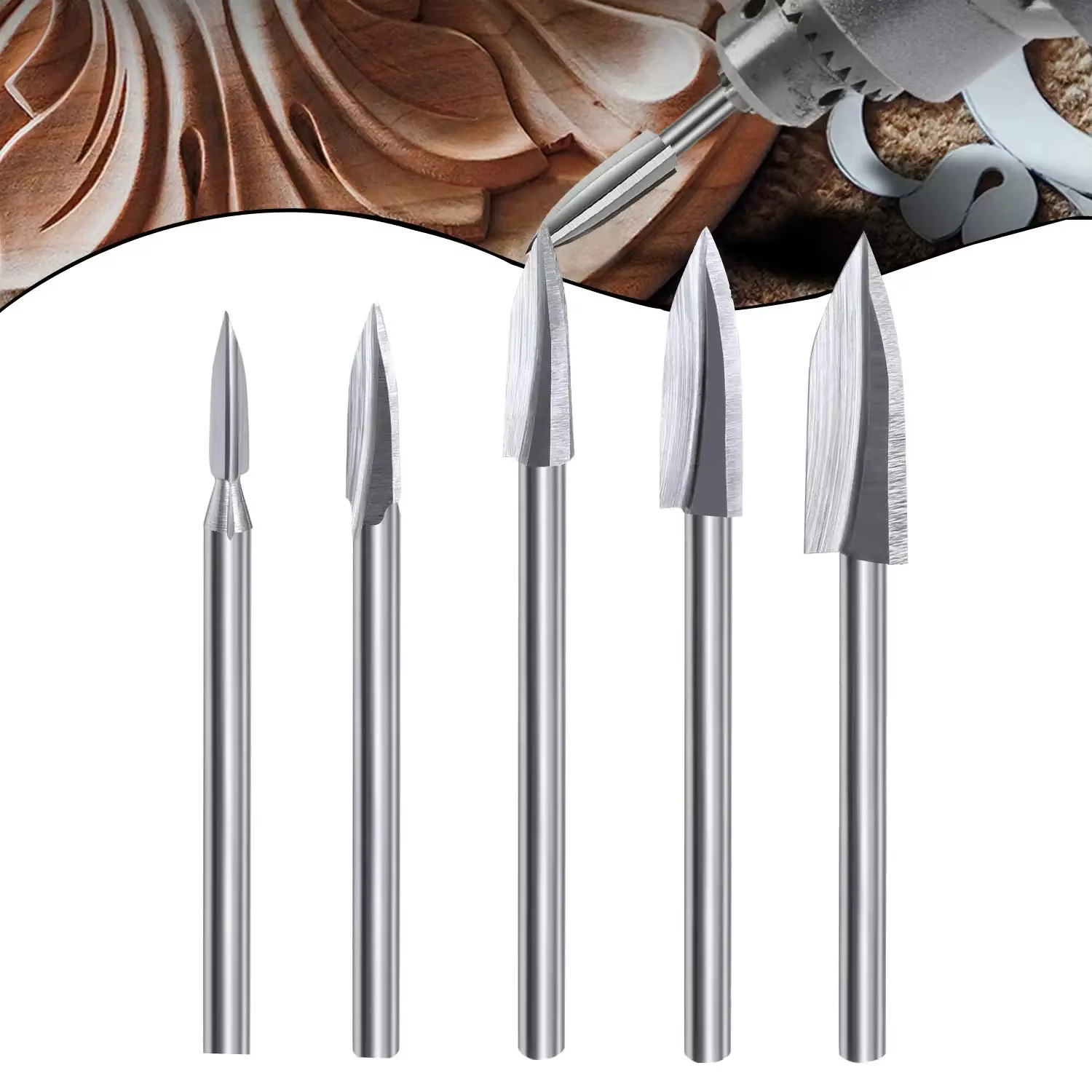Outils de sculpture sur bois, accessoires de perceuse à graver, mèche, artisanat du bois, meulage du