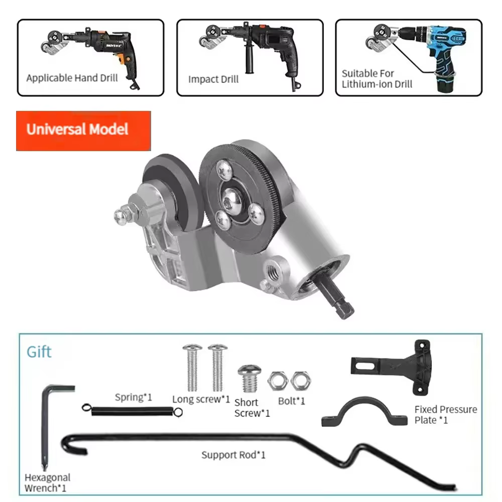 Adaptateur de découpe de tôle en acier titane pour perceuse électrique, outil de poinçonnage, kit de