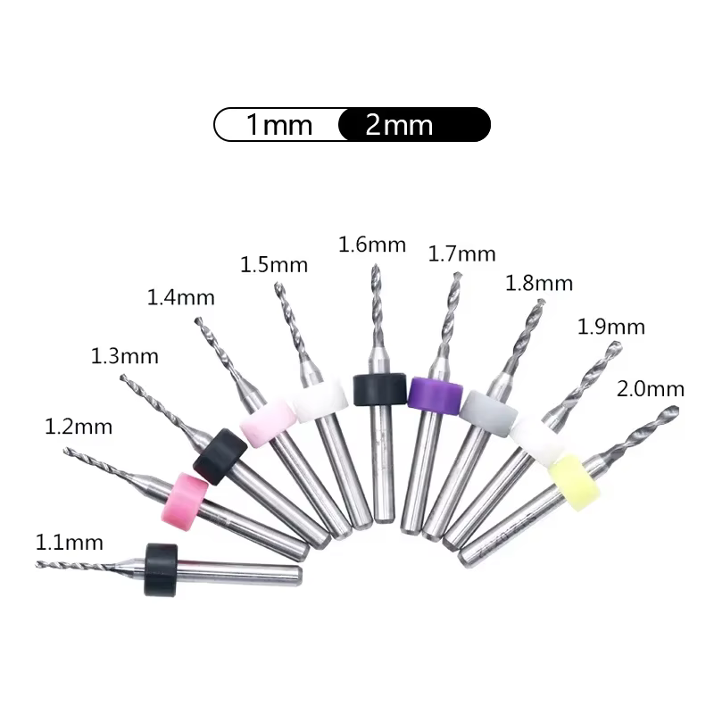 PCB 10 pièces/ensemble carbure Micro Boren foret 0.1Mm Tot 6.0Mm diamètre 3.175 Schacht 10 pièces PC