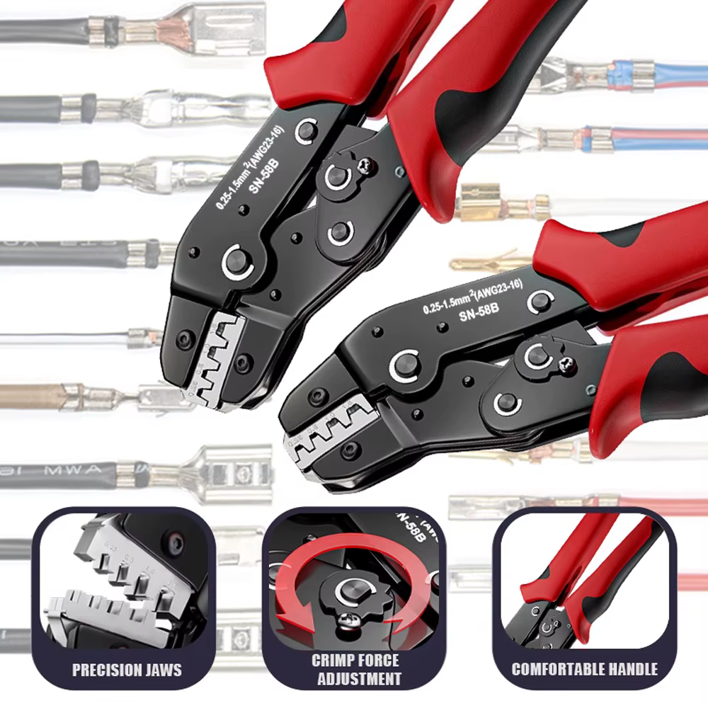 Jeu d'outils de sertissage à cliquet pour canon ouvert Dupont JST MOLEX, bornes Dupont Molex JST TE