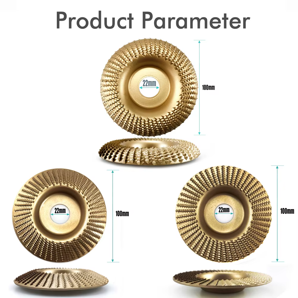 Jeu de disques de sculpture sur bois, 3 pièces, pour meuleuse d'angle de 4 "ou 4 1/2", roue de façon