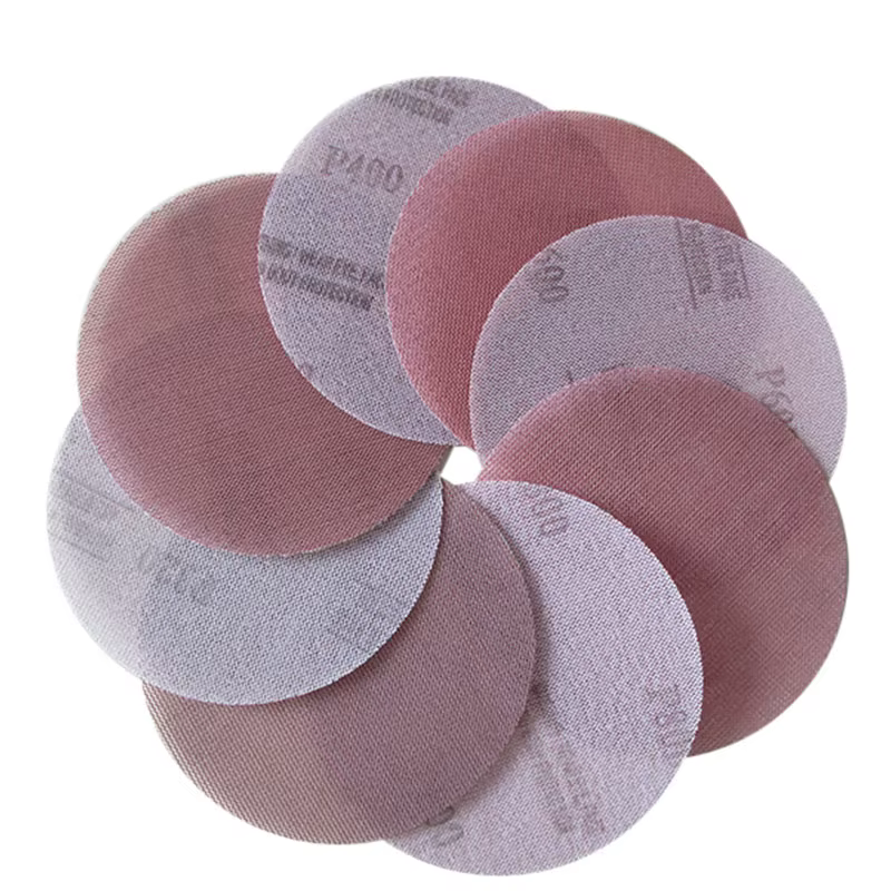 50 pièces 5/6 pouces 125/150MM disques abrasifs en maille crochet et boucle abrasif sans poussière A