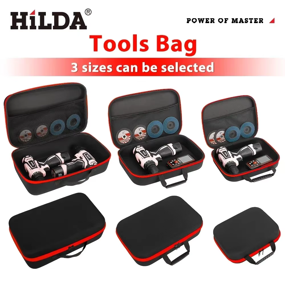 HILDA sac à outils de grande capacité 3 tailles disponibles avec des bords rouges outils sacs à outi